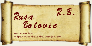 Rusa Bolović vizit kartica